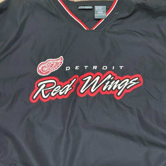 VTG Detroit Red Wings Windbreaker Jacket Men's XL Black Embroidered 90s Pro Edge - Picture 3 of 10